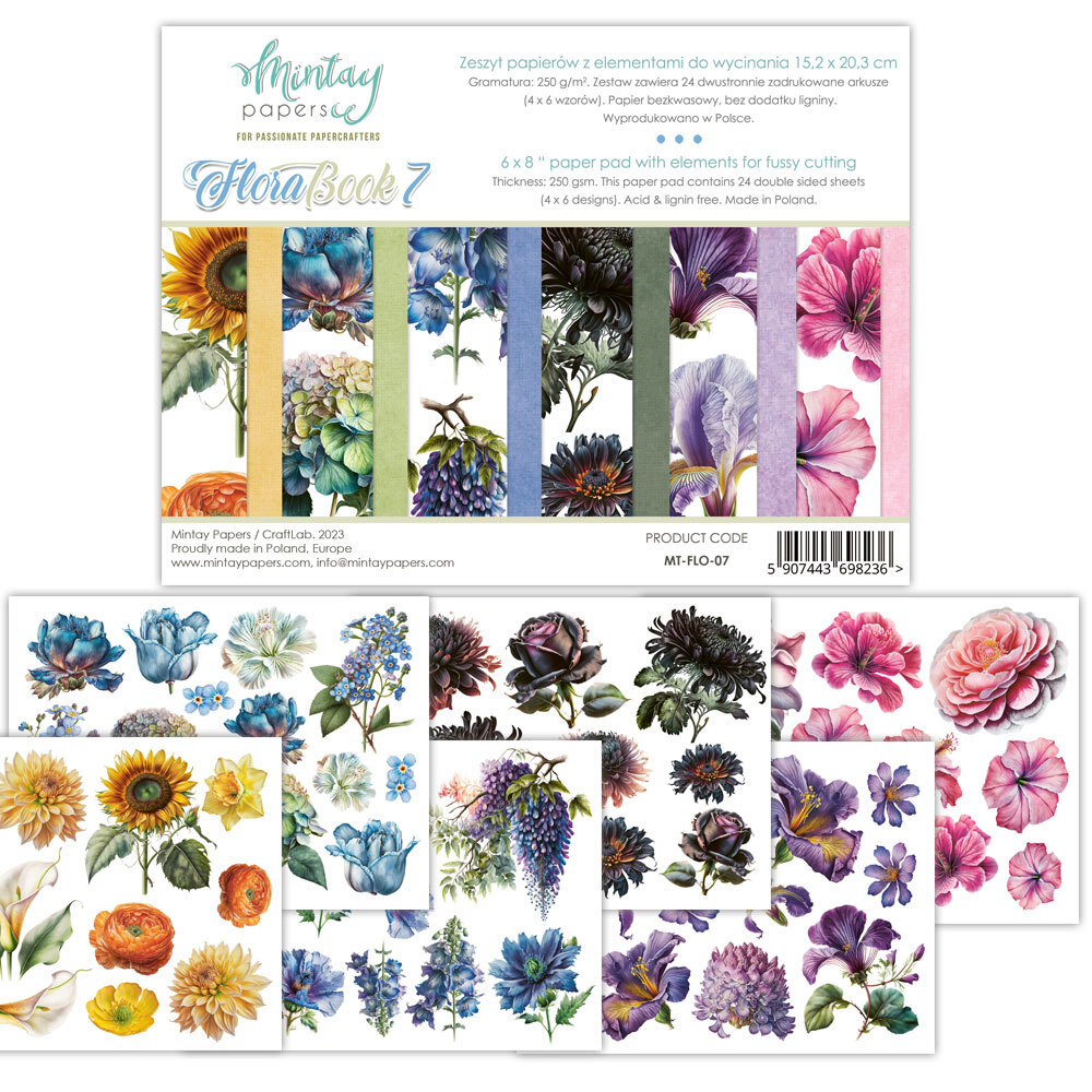 Mintay Papers 6x8 Booklets 240gsm 24 Sheets Flora Book 7