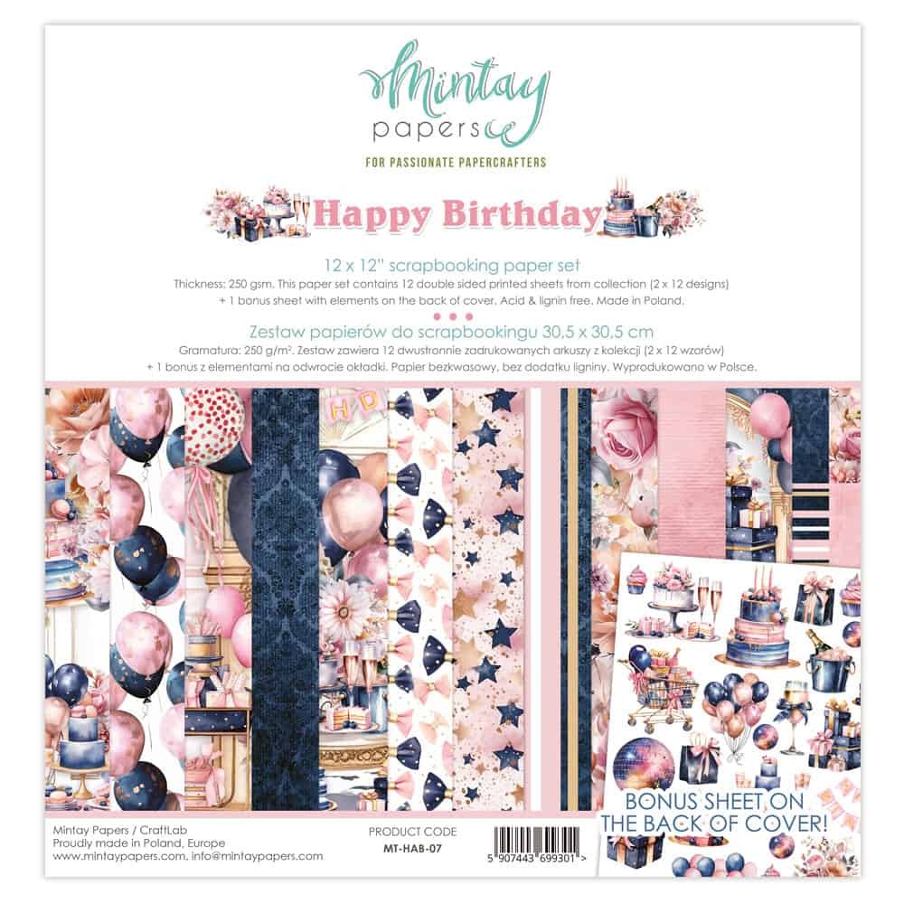 Mintay Papers 12x12 Papers 240gsm Happy Birthday