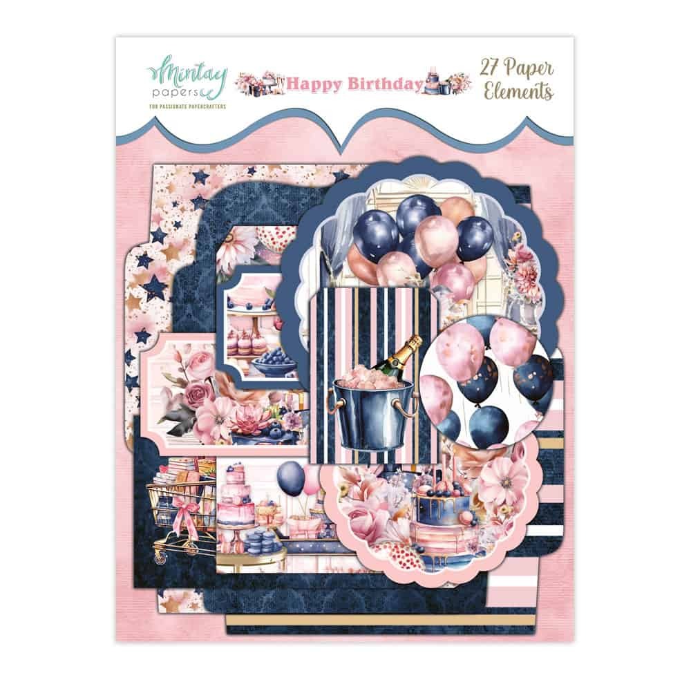 Mintay Papers Elements 27/Pkg Happy Birthday