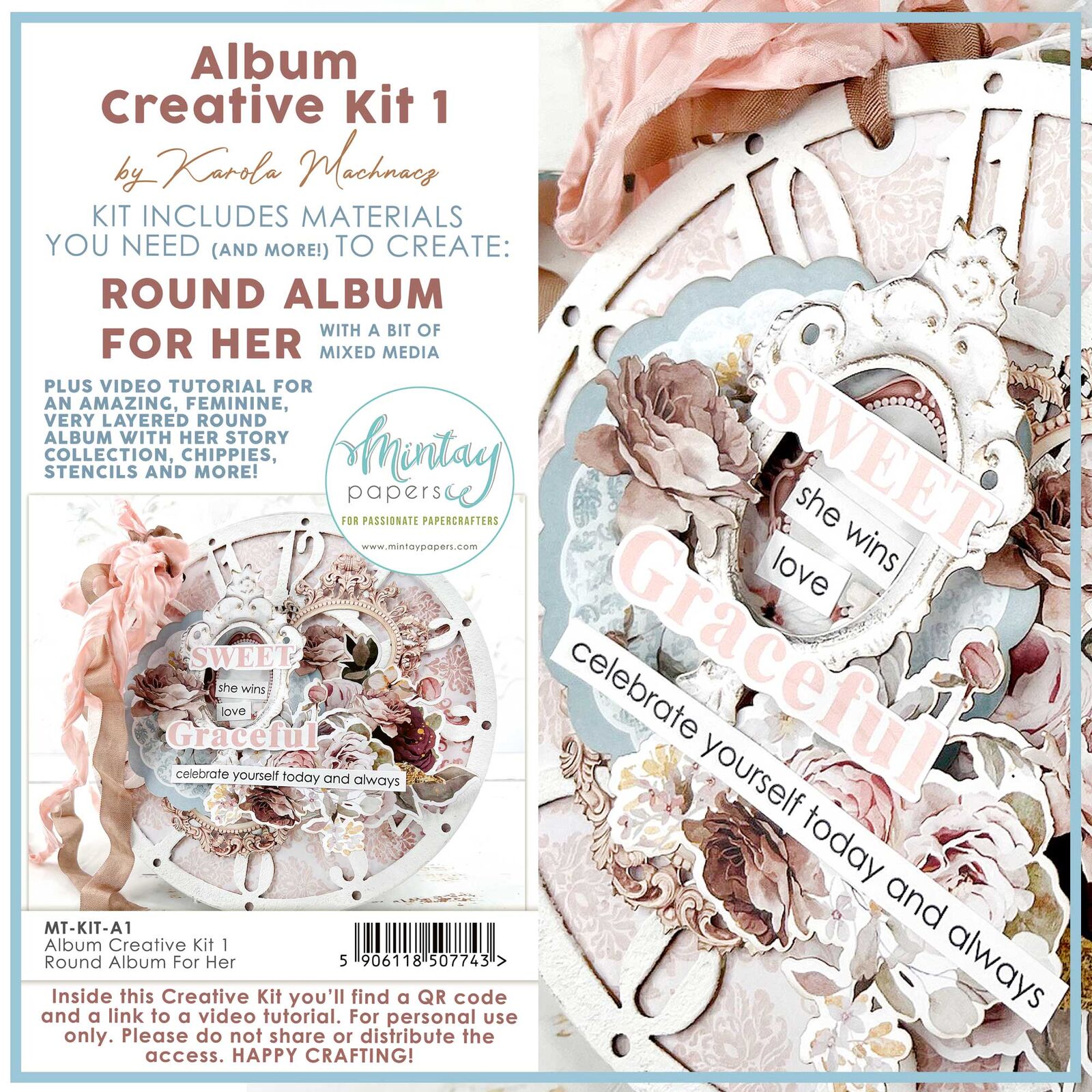 Mintay Papers Album Creative Kit 1 - Round Album For Her