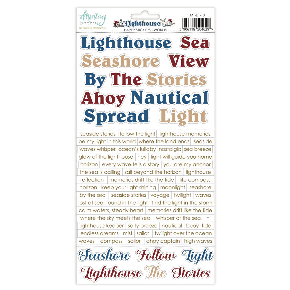 Mintay Papers 6x12 Stickers Sheet (Words) Lighthouse