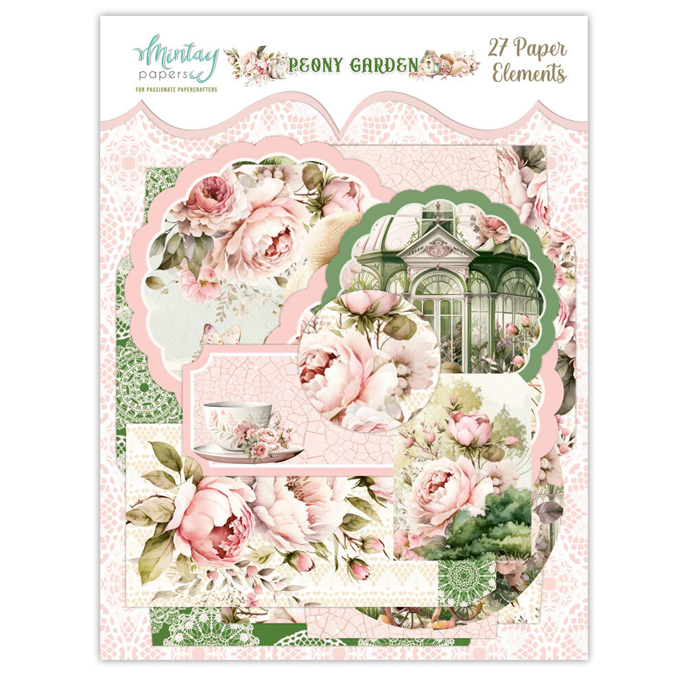 Mintay Papers Elements 27/Pkg Peony Garden