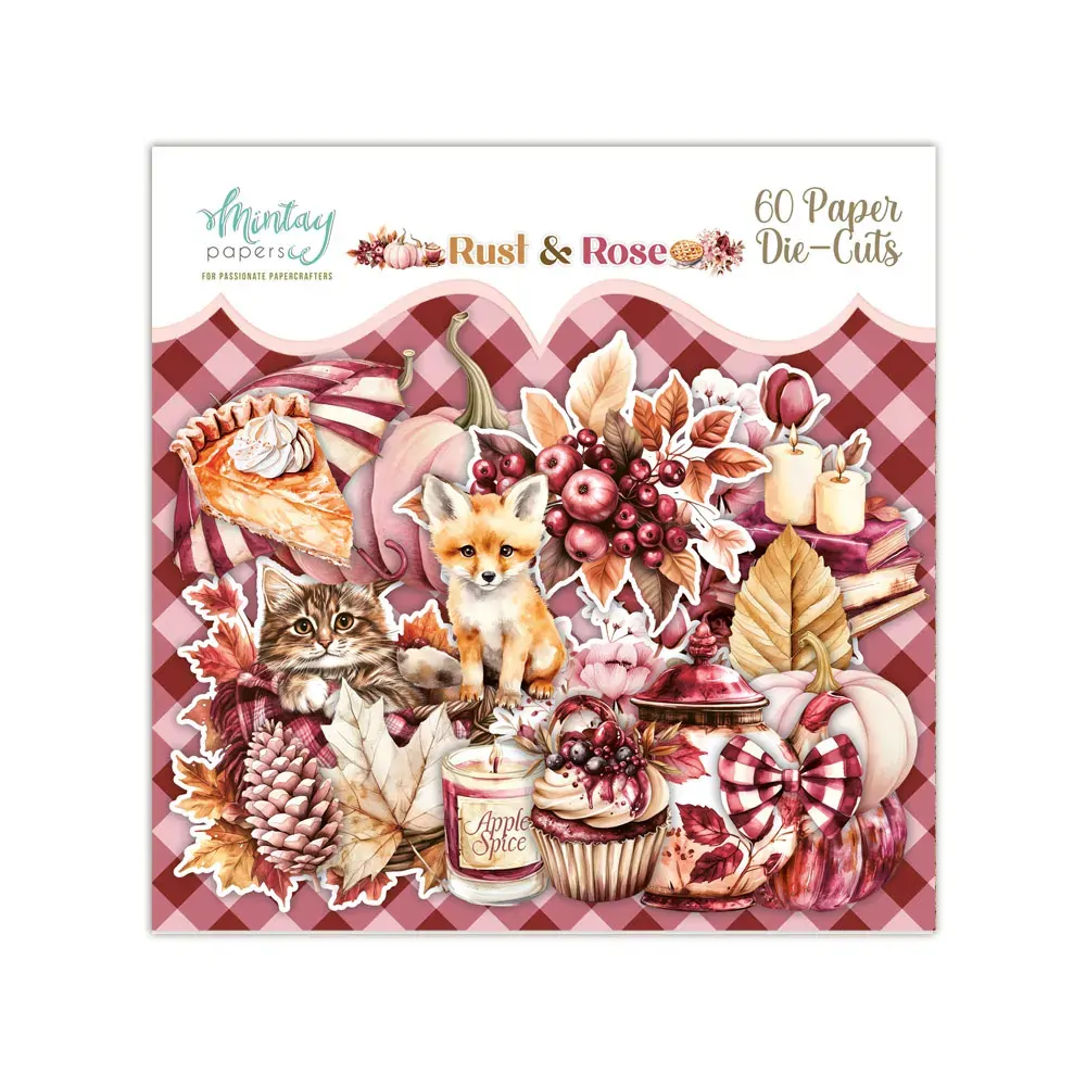 Mintay Papers Die Cuts 60/Pkg Rust & Rose