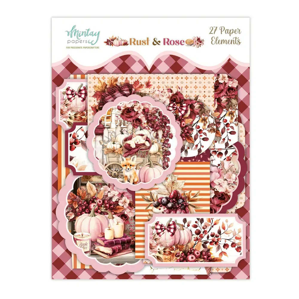 Mintay Papers Elements 27/Pkg Rust & Rose