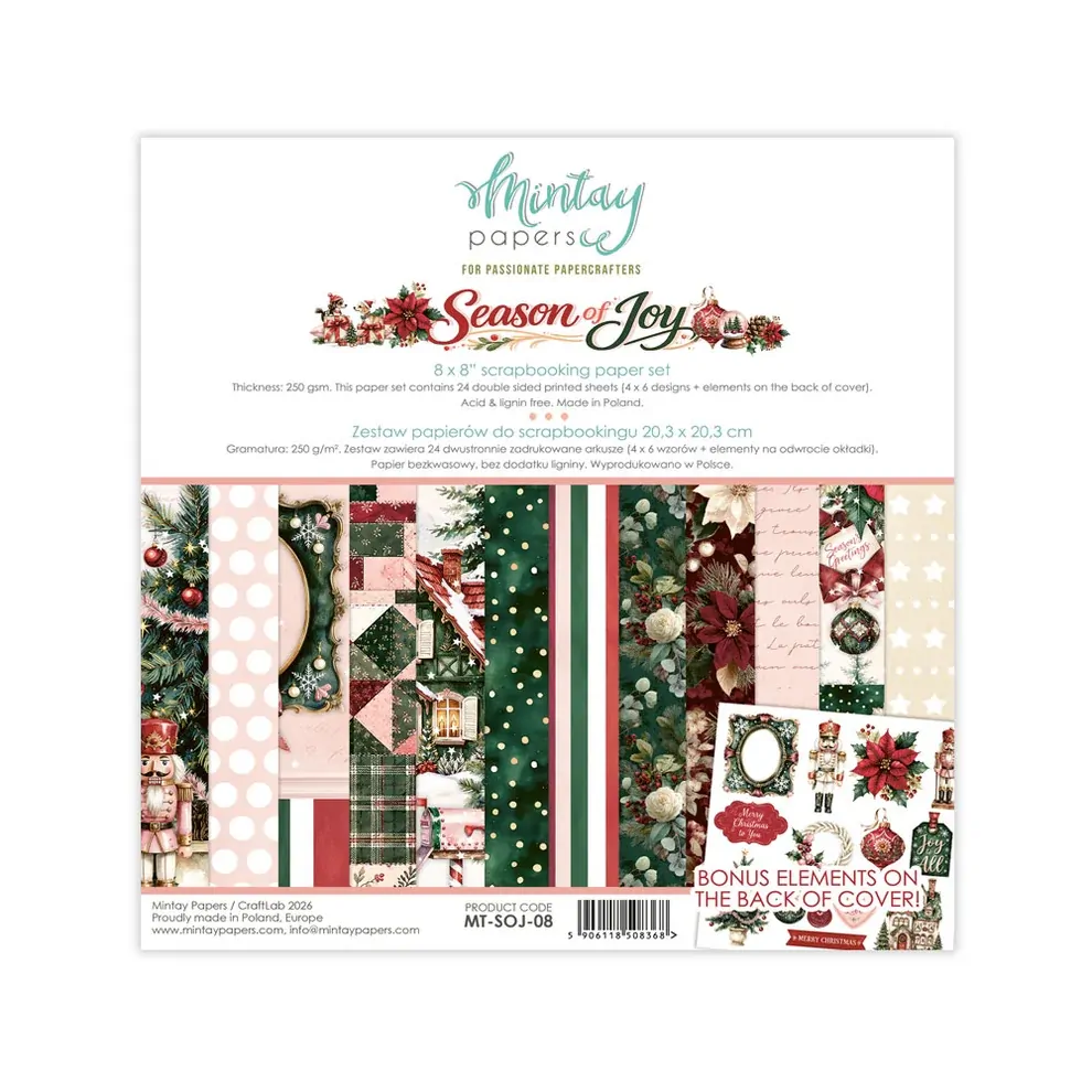 Mintay Papers 8x8 Papers 240gsm 24 Sheets Season of Joy