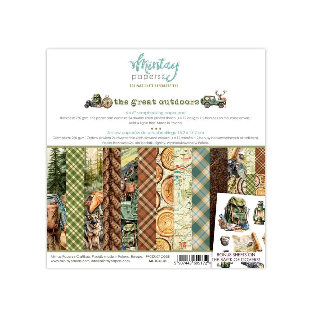 Mintay Papers 6x6 Papers 240gsm 24 Sheets The Great Outdoors