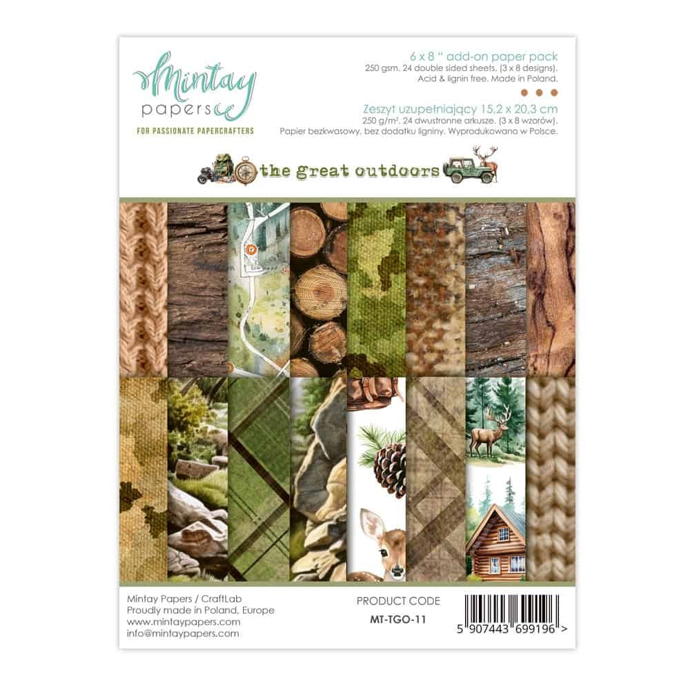 Mintay Papers 6x8 Add-on Paper Pack 240gsm 24 The Great Outdoors