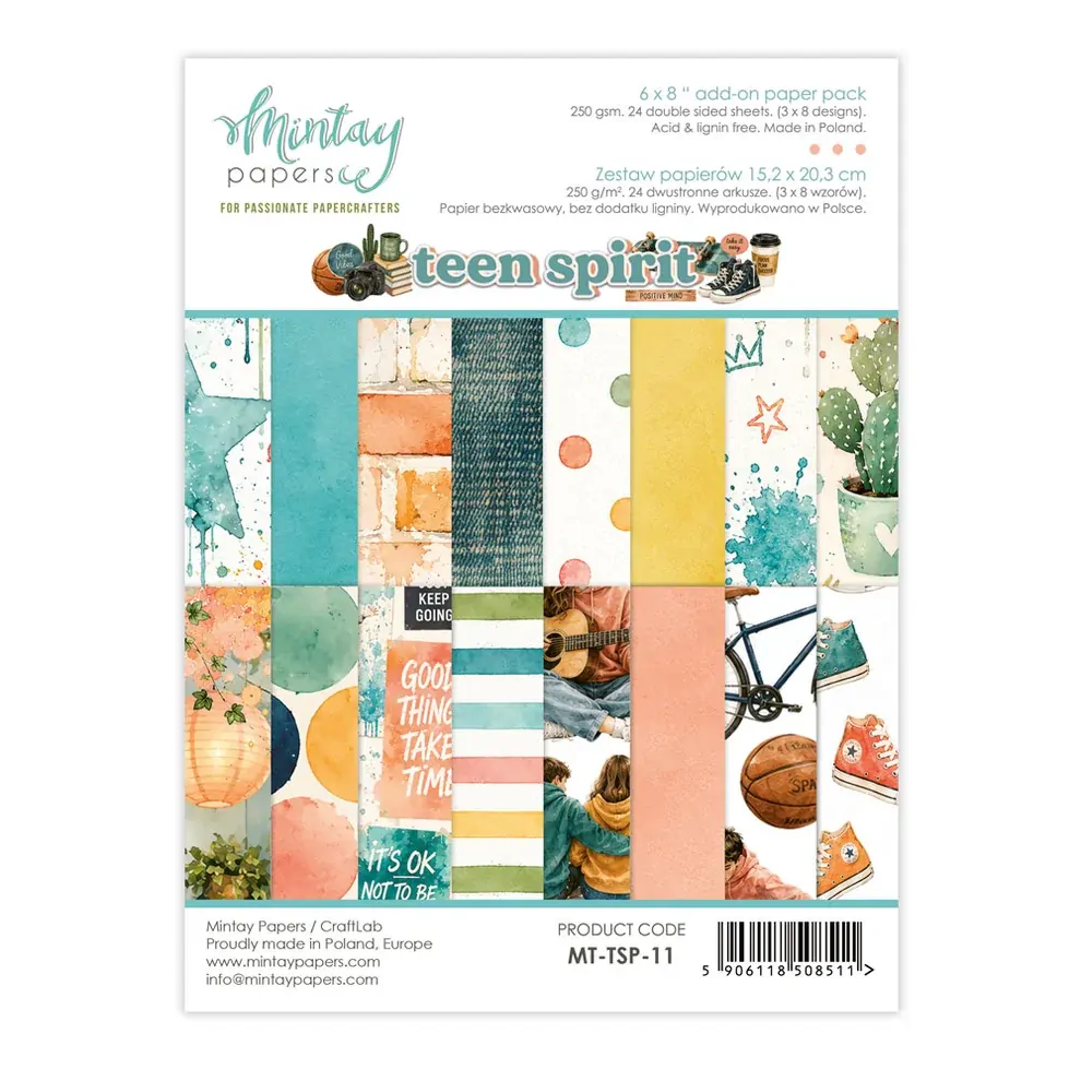Mintay Papers 6x8 Add-on Paper Pack 240gsm 24 Sheets Teen Spirit