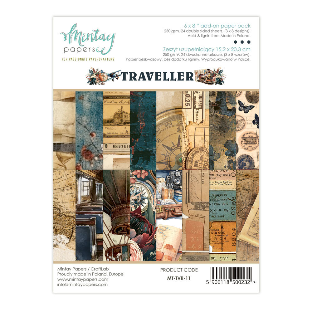 Mintay Papers 6x8 Add-on Paper Pack 240gsm 24 Sheets Traveller