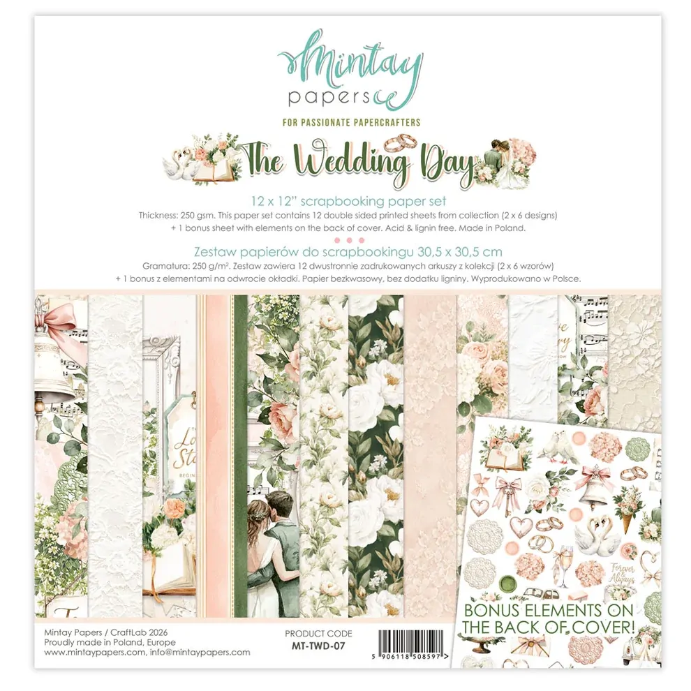 Mintay Papers 12x12 Papers 240gsm The Wedding Day