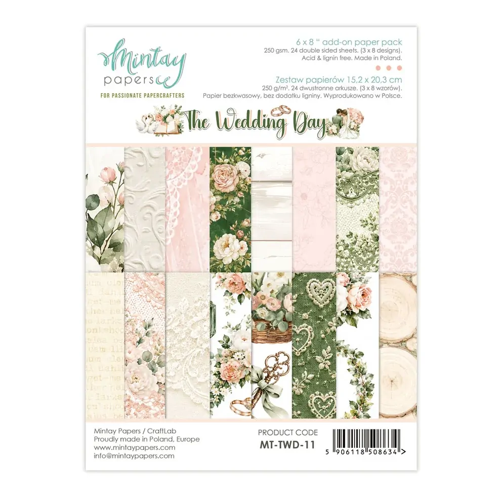 Mintay Papers 6x8 Add-on Paper Pack 240gsm 24 Sheets The Wedding Day