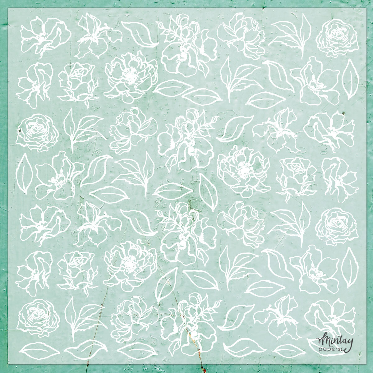 Mintay Papers 12x12 Decorative Vellum - Flowers