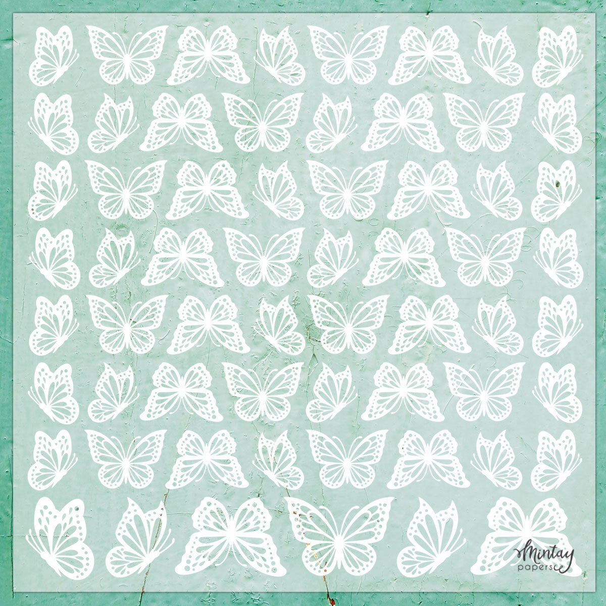 Mintay Papers 12x12 Decorative Vellum - Butterflies