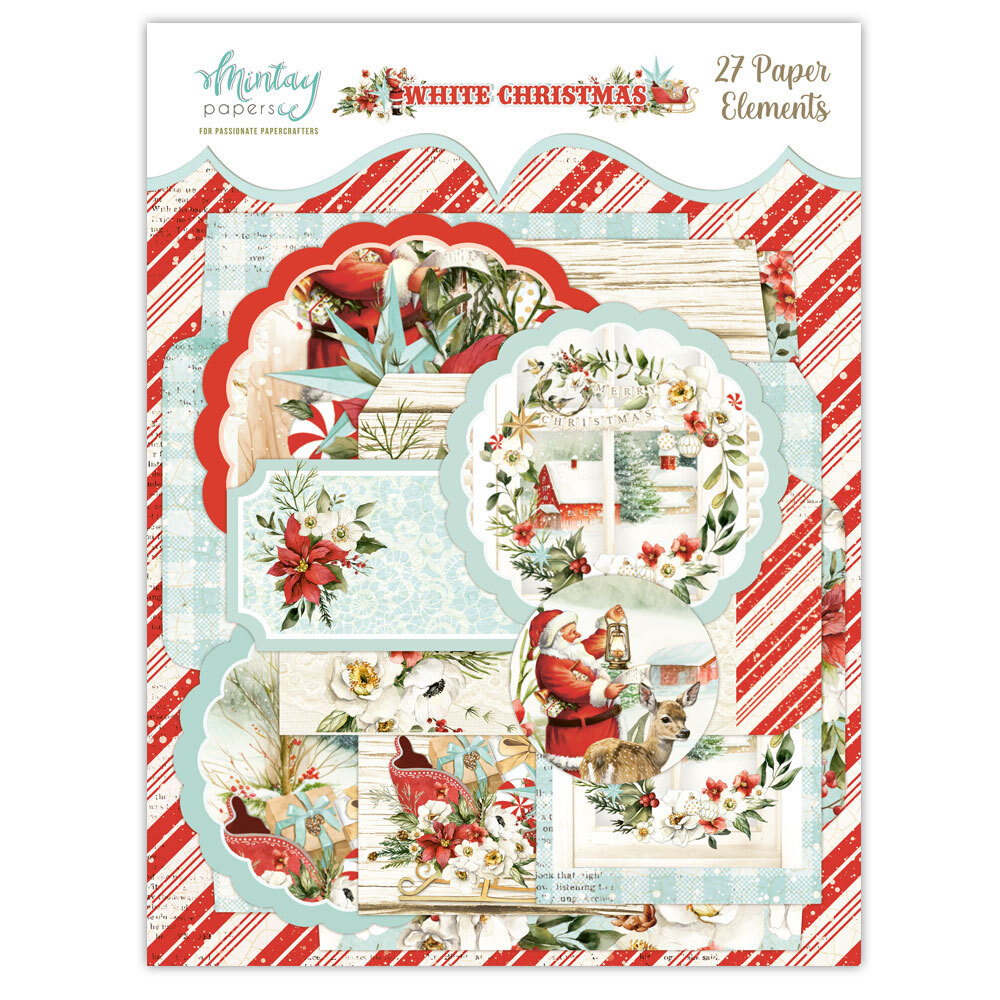 Mintay Papers Elements 27/Pkg White Christmas