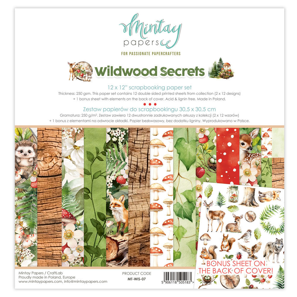 Mintay Papers 12x12 Papers 240gsm Wildwood Secrets