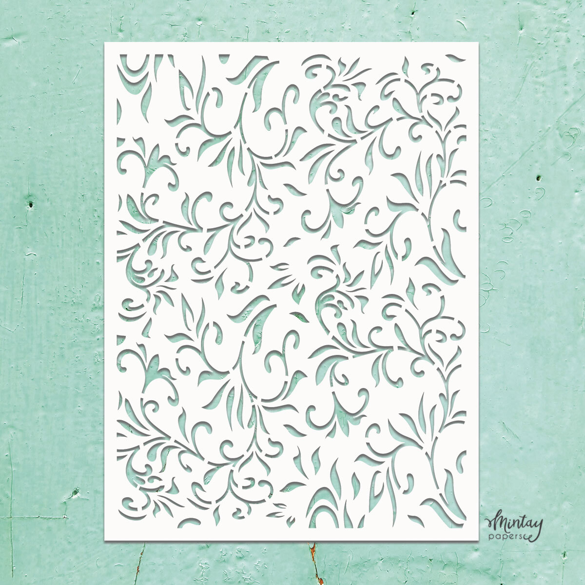 Mintay Kreativa Stencil 32 - Floral Swirls