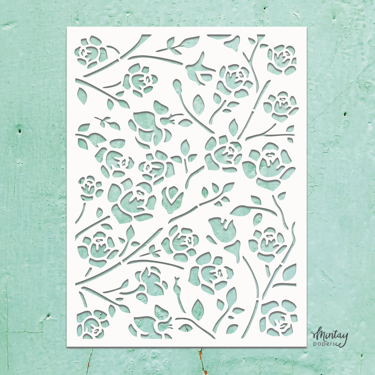 Mintay Kreativa Stencil 34 - Rosebuds