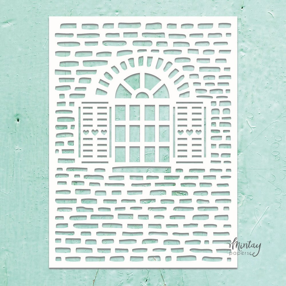 Mintay Kreativa Stencil 44 - Window and Bricks