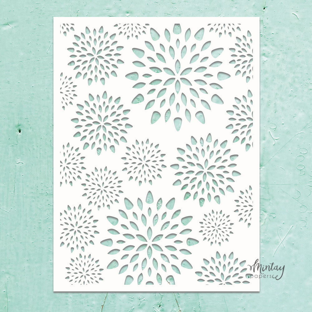 Mintay Kreativa Stencil 45 - Aster Flowers