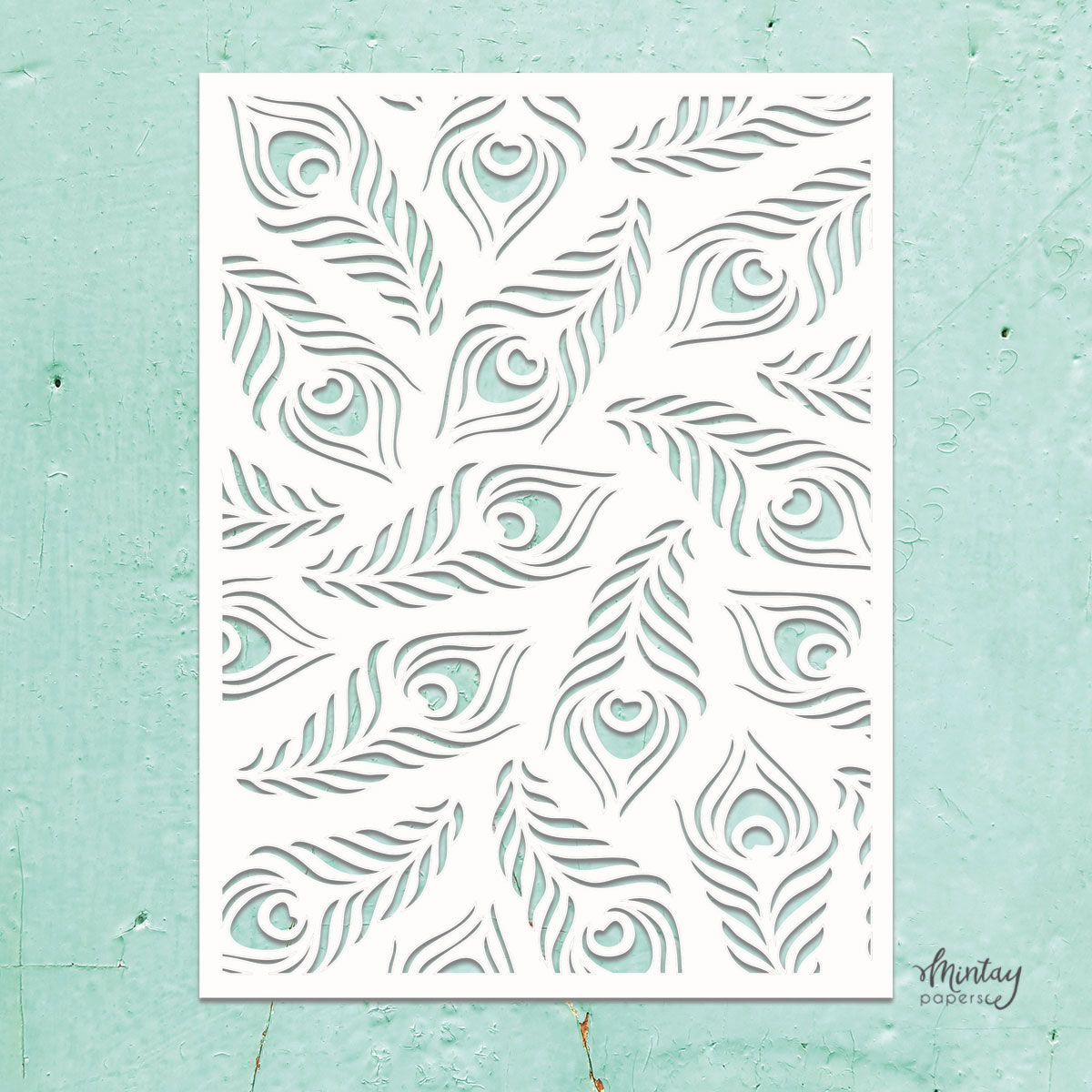 Mintay Kreativa Stencil 49 - Peacock Feathers