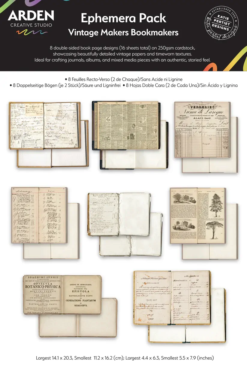 Arden Creative Vintage Makers Bookmakers Ephemera Pack