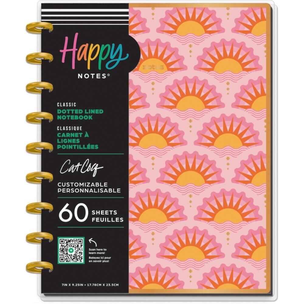 Happy Planner - Disc Bound Notebook - Dotted Lined Paper - Retro Sunset