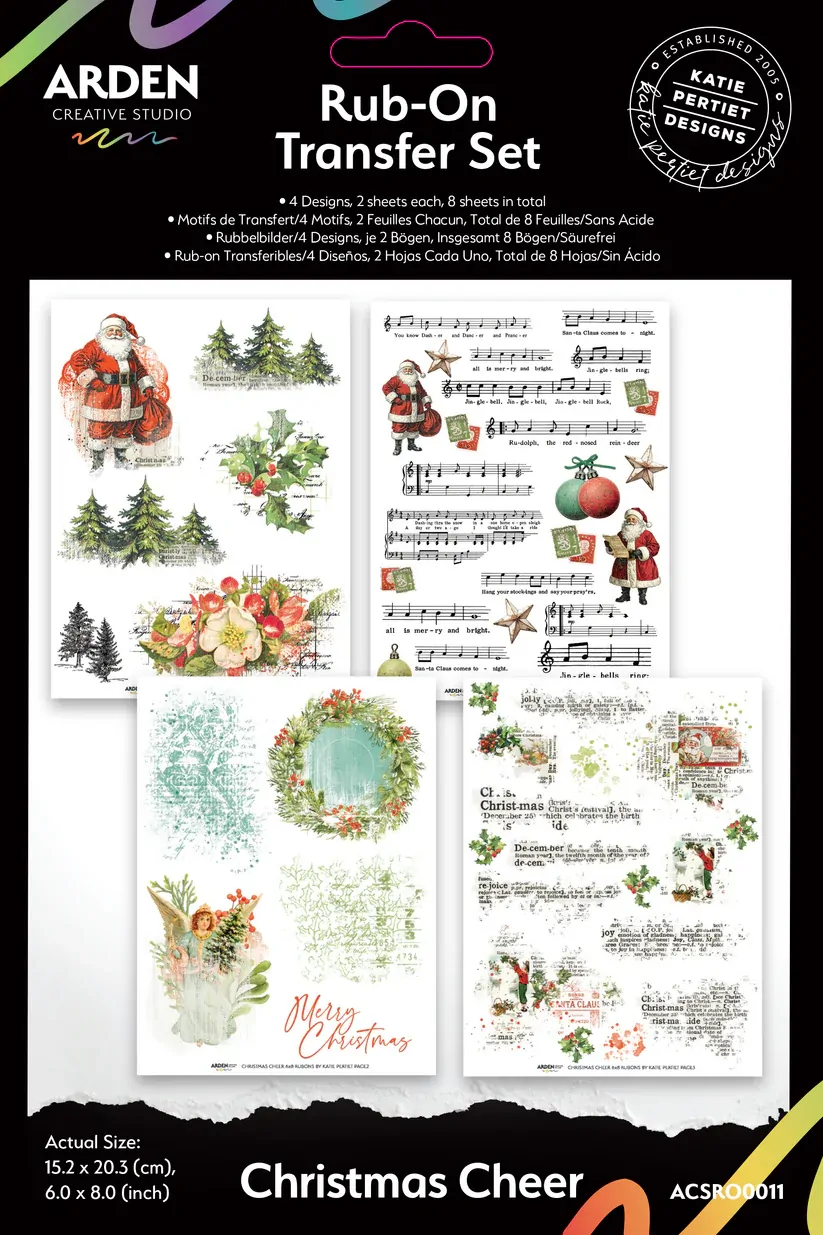 Arden Creative 6” x 8” Rub-On Transfer Set - Christmas Cheer