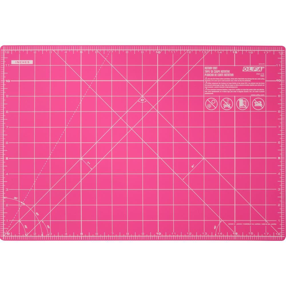 Olfa 12x18 Inch Self-Healing Rotary Mat Imperial Pink