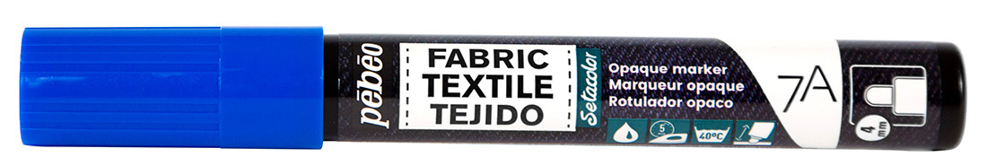 Pebeo 7A Opaque Fabric Marker 4mm Blue