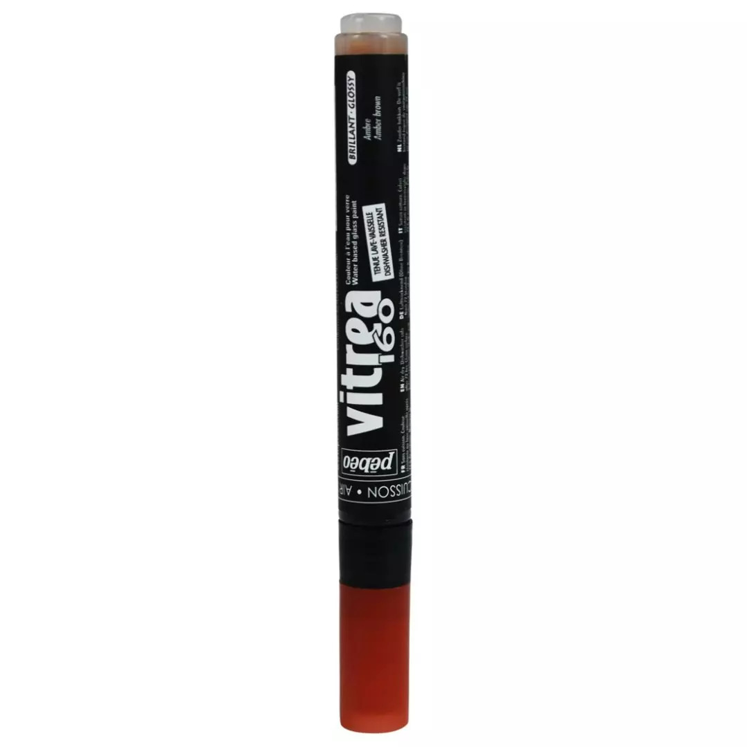 Pebeo Vitrea 160 Glass Paint Markers 1.2mm Amber Brown