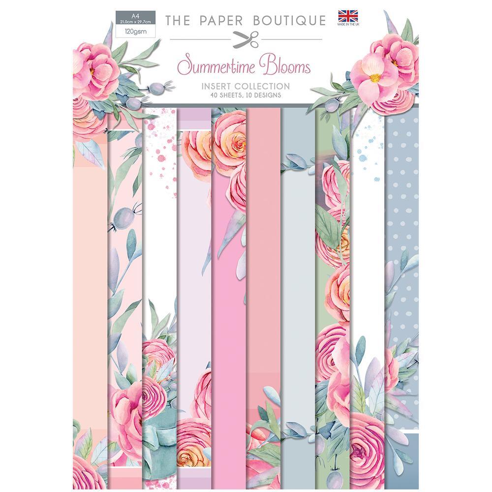 The Paper Boutique Summertime Blooms Insert Collection A4 40 Sheets 10 Designs