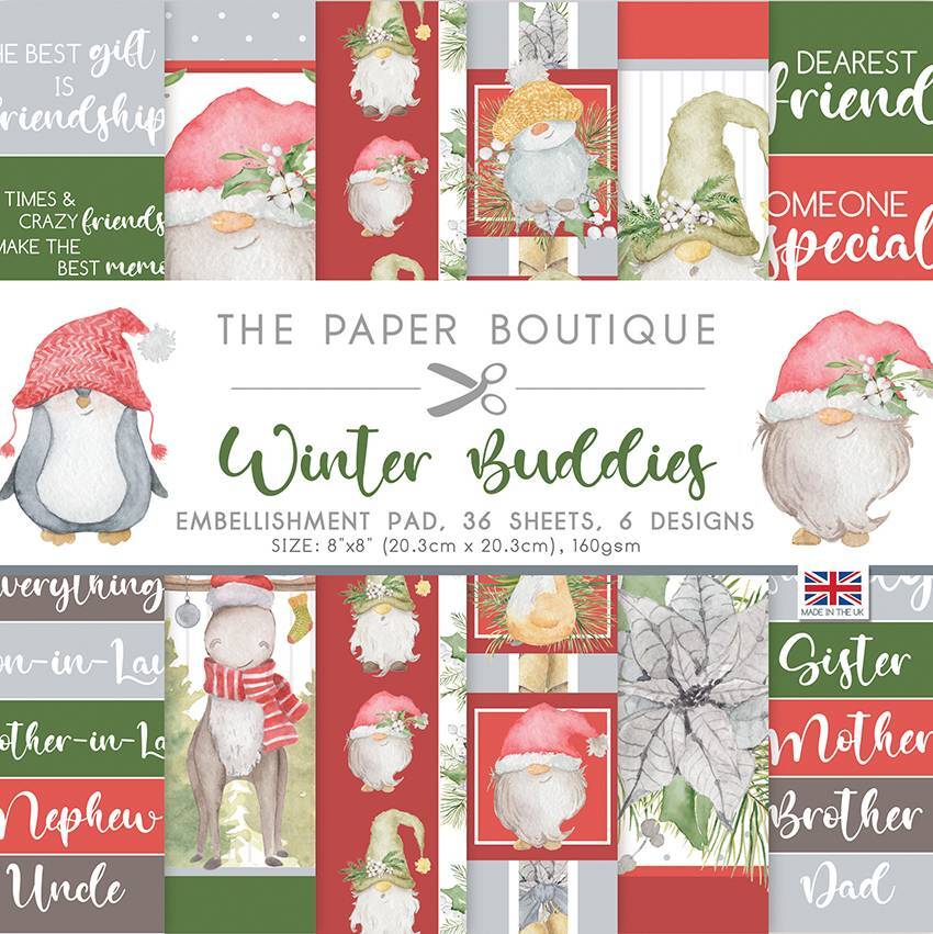 The Paper Boutique 8x8 Embellishments Pad Winter Buddies