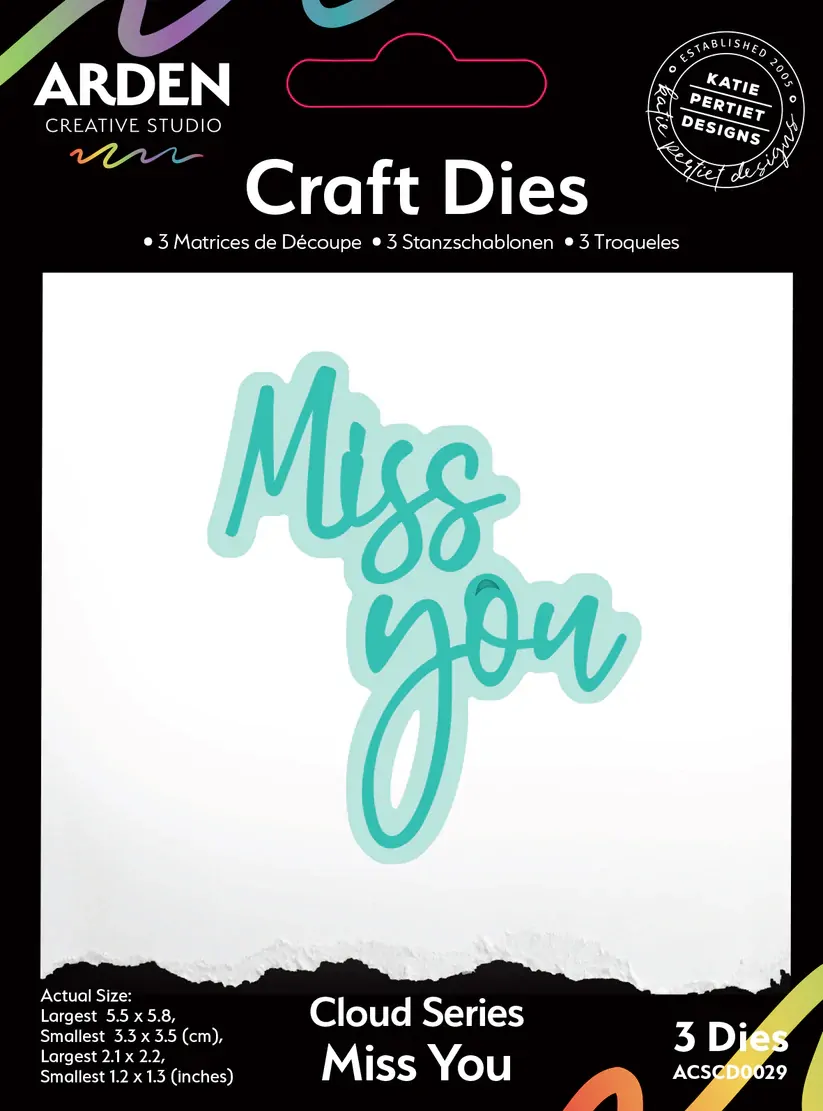 Arden Creative Craft Dies - Sentiment Cloud Series - Miss You