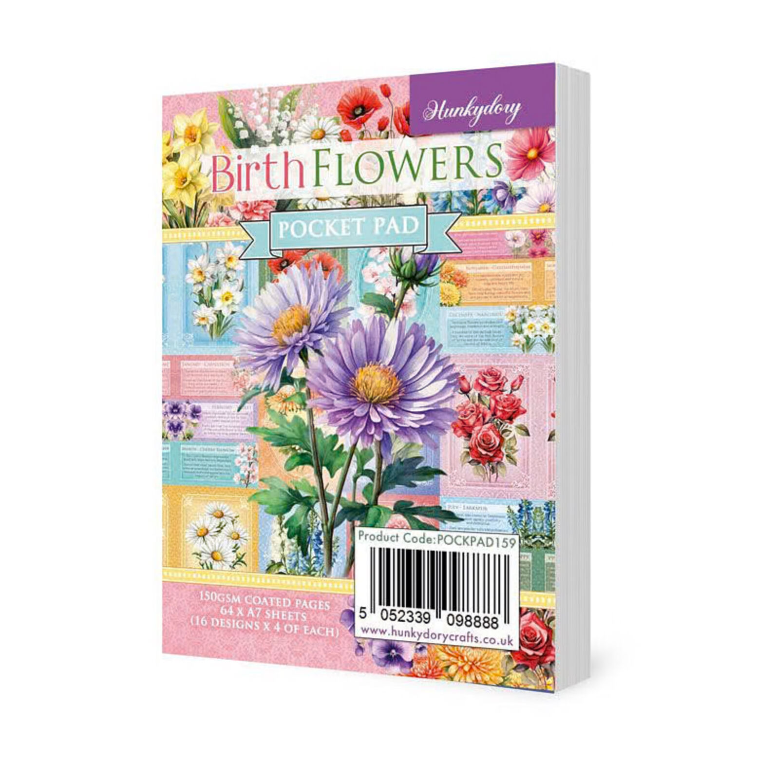 Hunkydory Crafts Birth Flowers Pocket Pad