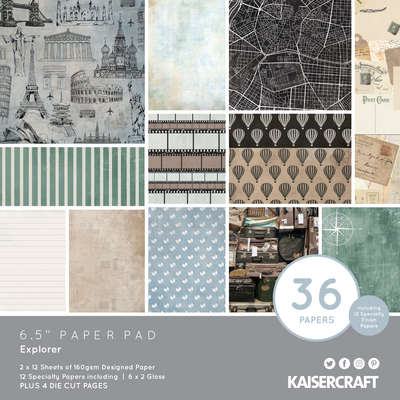 Kaisercraft Paper Pad Explorer 6.5X6.5 40/Pkg