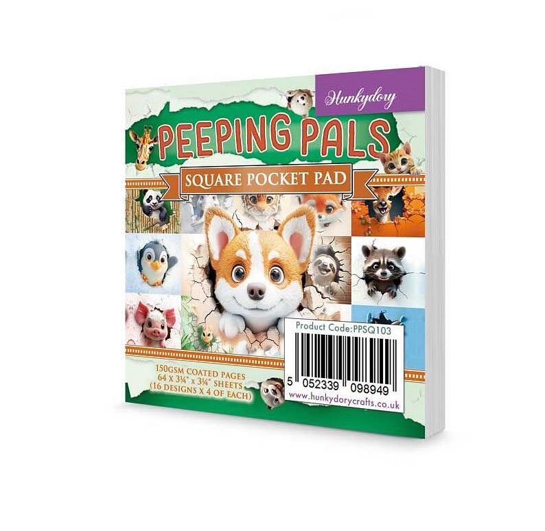 Hunkydory Crafts Peeping Pals Square Pocket Pad
