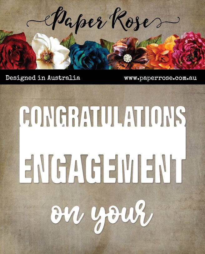 Paper Rose Cutting Dies - Congratulations on your Engagement Metal Cutting Die