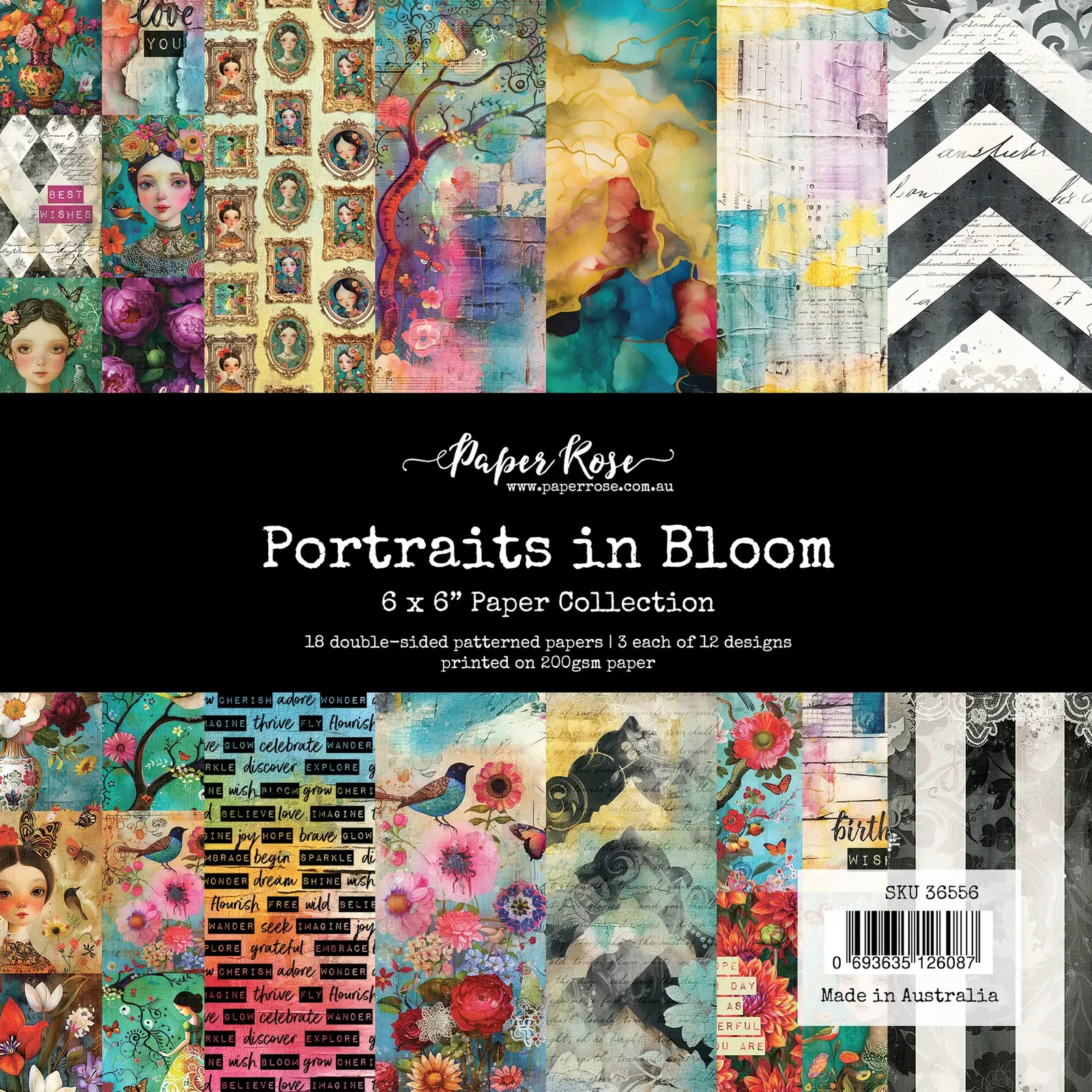 Paper Rose - Portraits in Bloom 6" x 6" Paper Collection