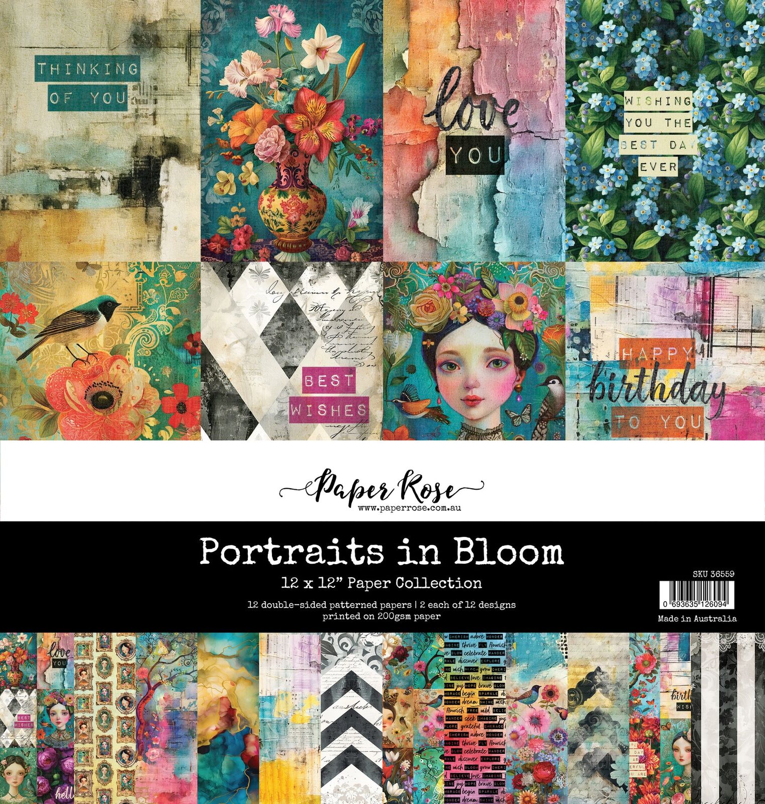 Paper Rose - Portraits in Bloom 12' x 12" Paper Collection