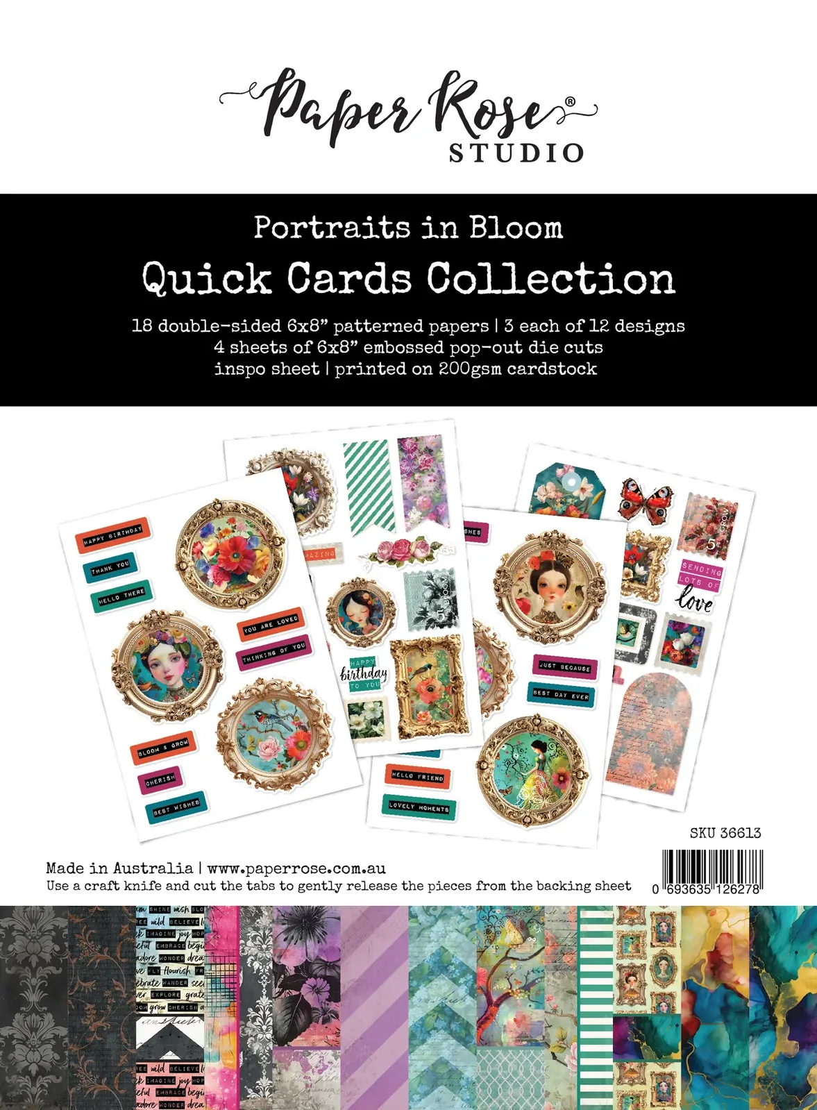 Paper Rose - Portraits in Bloom 6" x 8" Quick Cards Kit