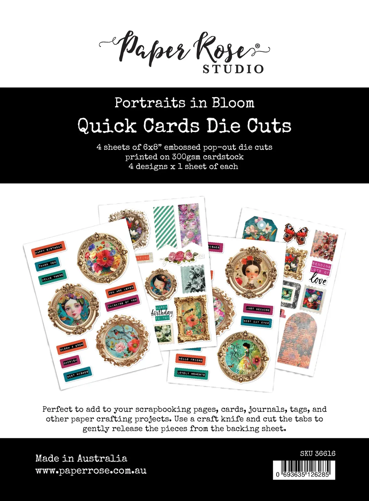 Paper Rose - Portraits in Bloom Quick Cards Die Cuts
