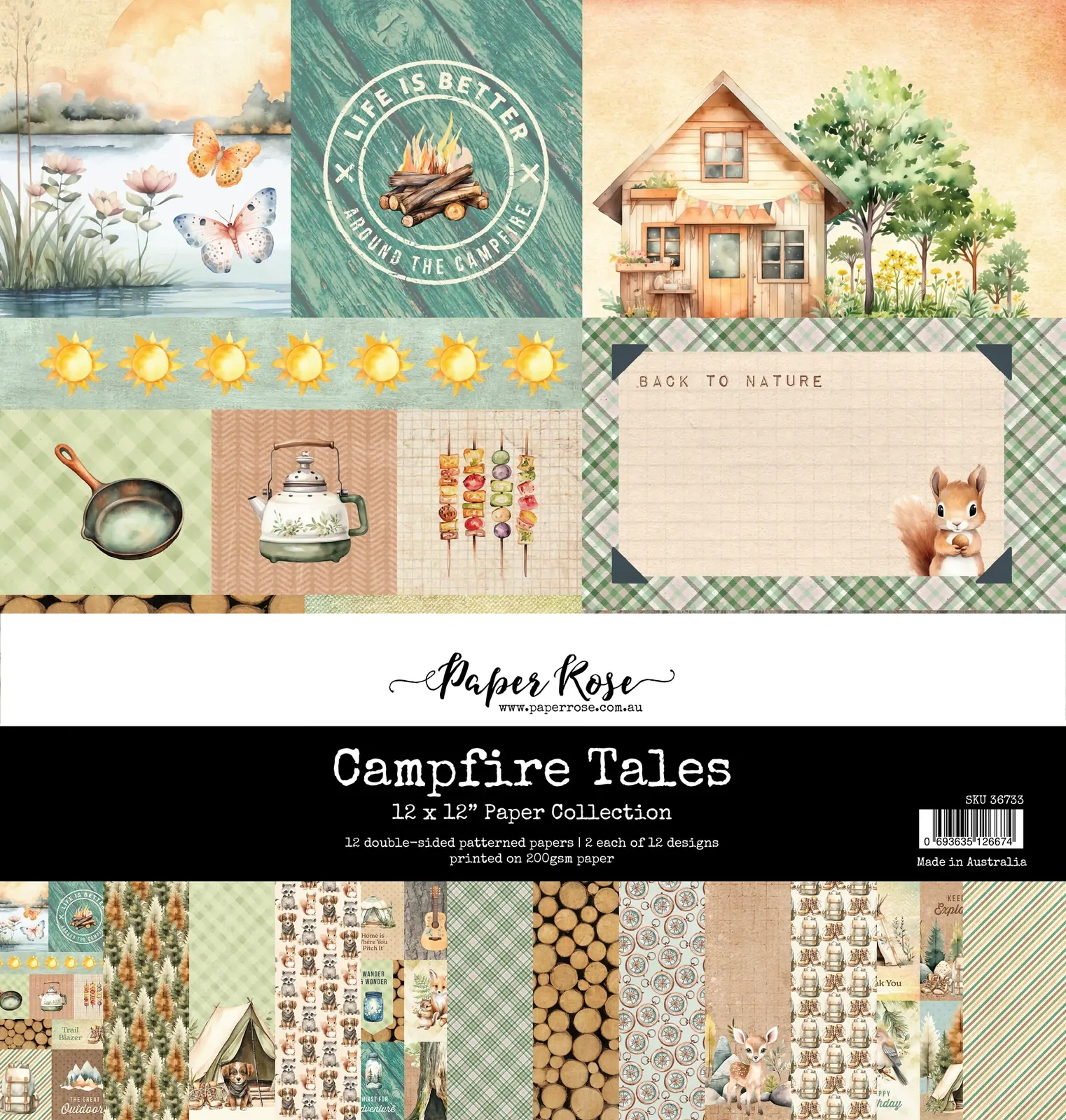 Paper Rose - Campfire Tales 12' x 12" Paper Collection
