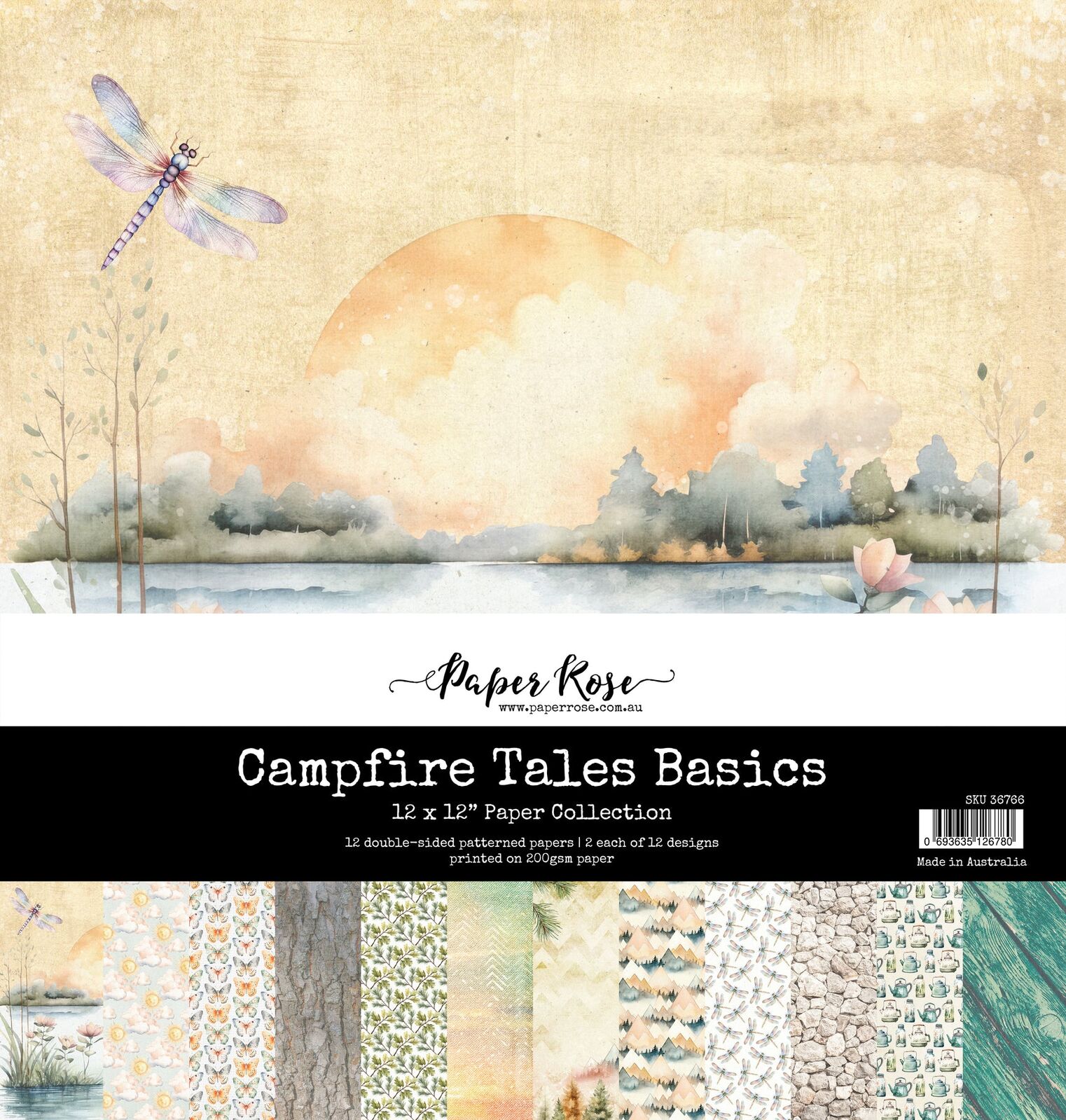 Paper Rose - Campfire Tales Basics 12' x 12" Paper Collection