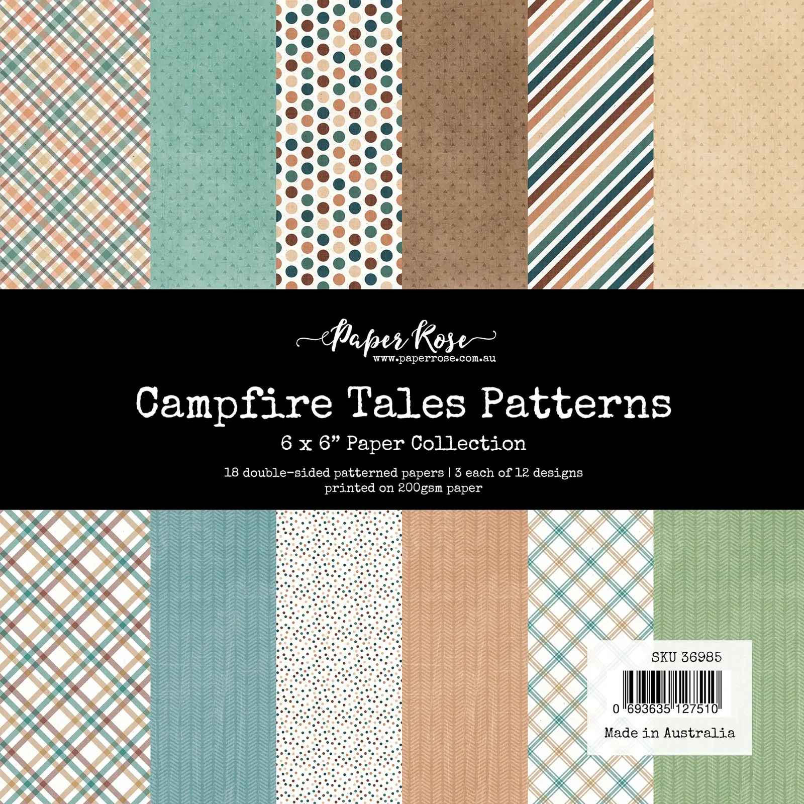 Paper Rose - Campfire Tales Patterns 6" x 6" Paper Collection