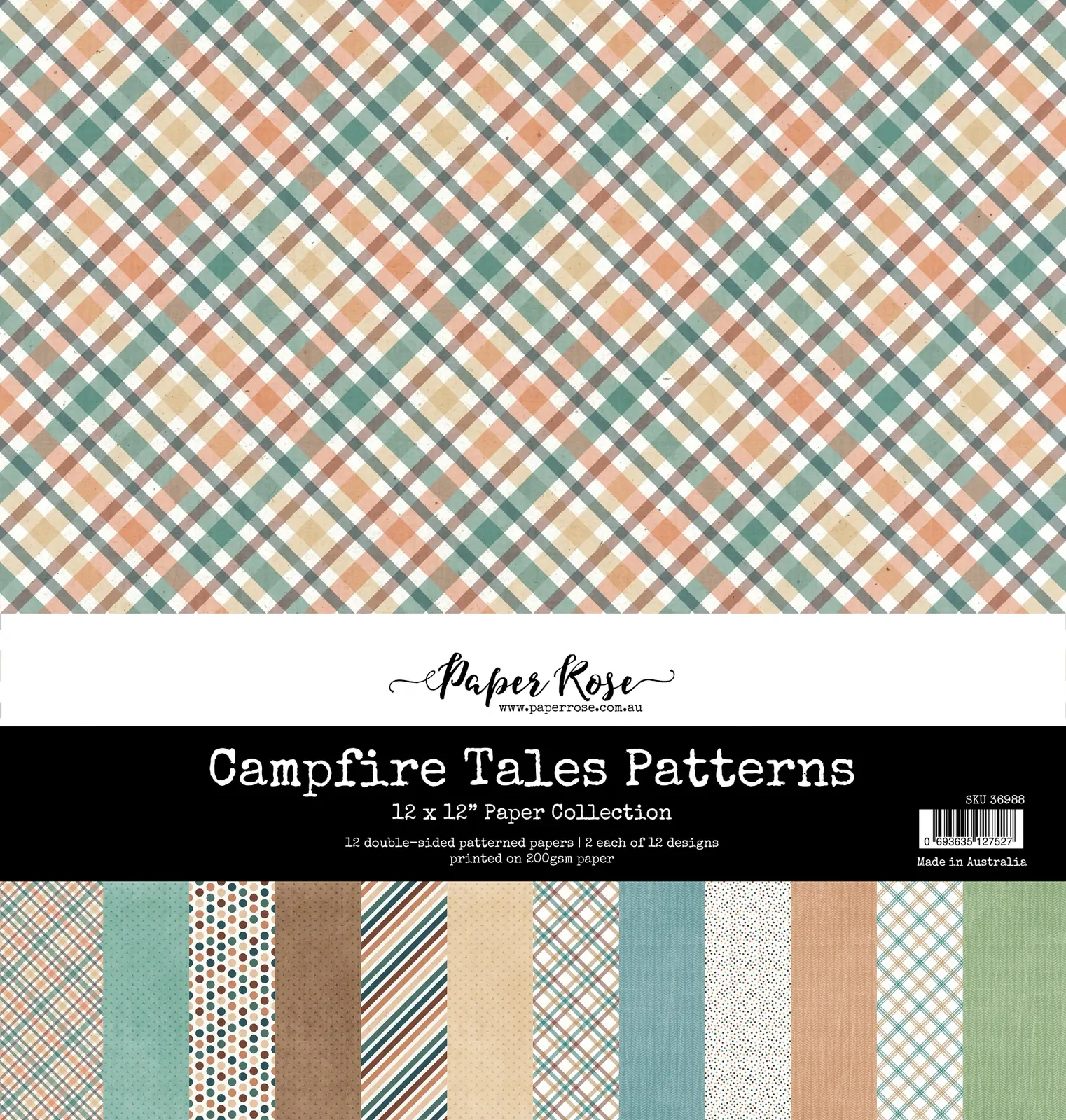 Paper Rose - Campfire Tales Patterns 12' x 12" Paper Collection
