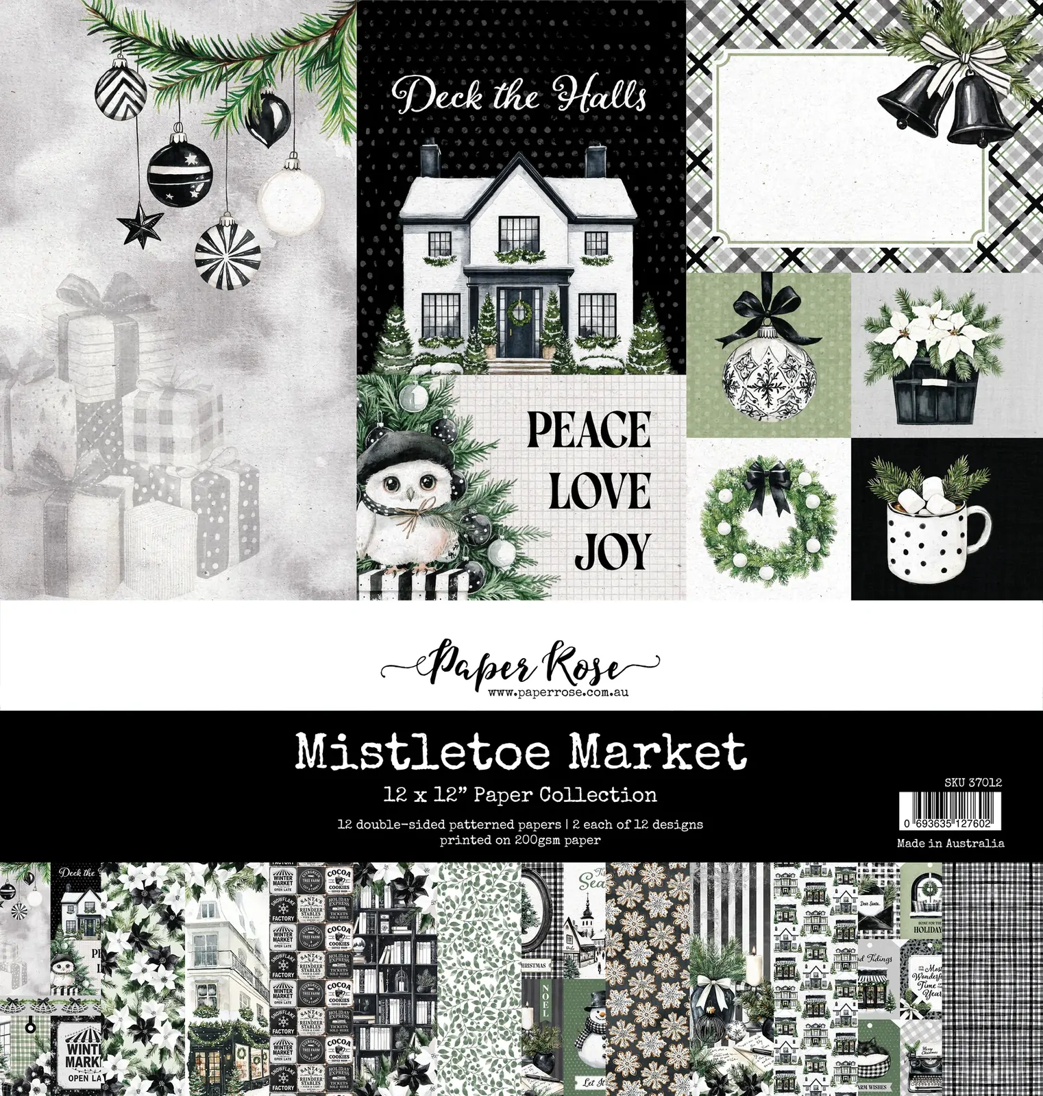 Paper Rose - Mistletoe Market 12' x 12" Paper Collection