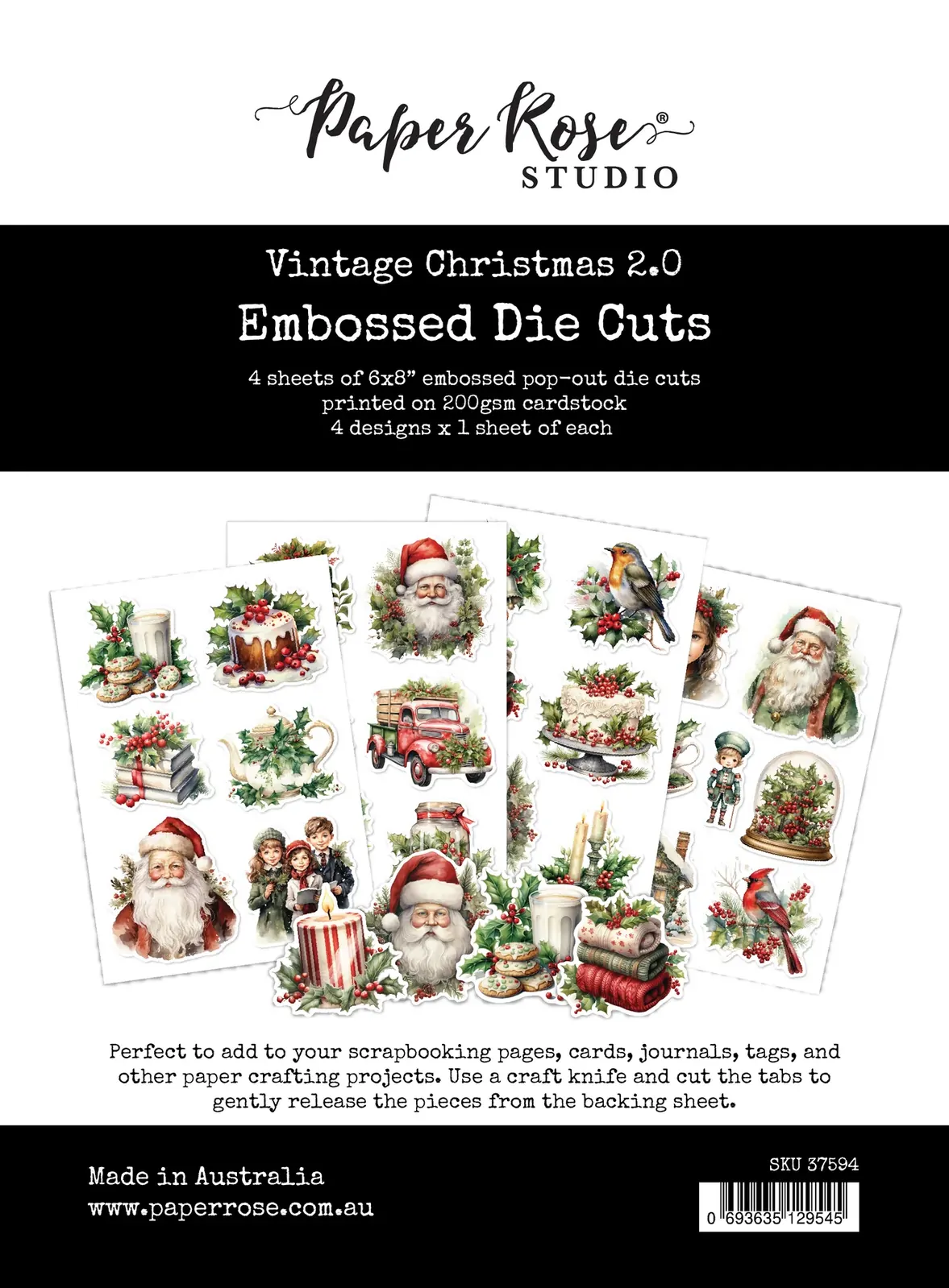 Paper Rose - Vintage Christmas 2.0 Embossed Die Cuts