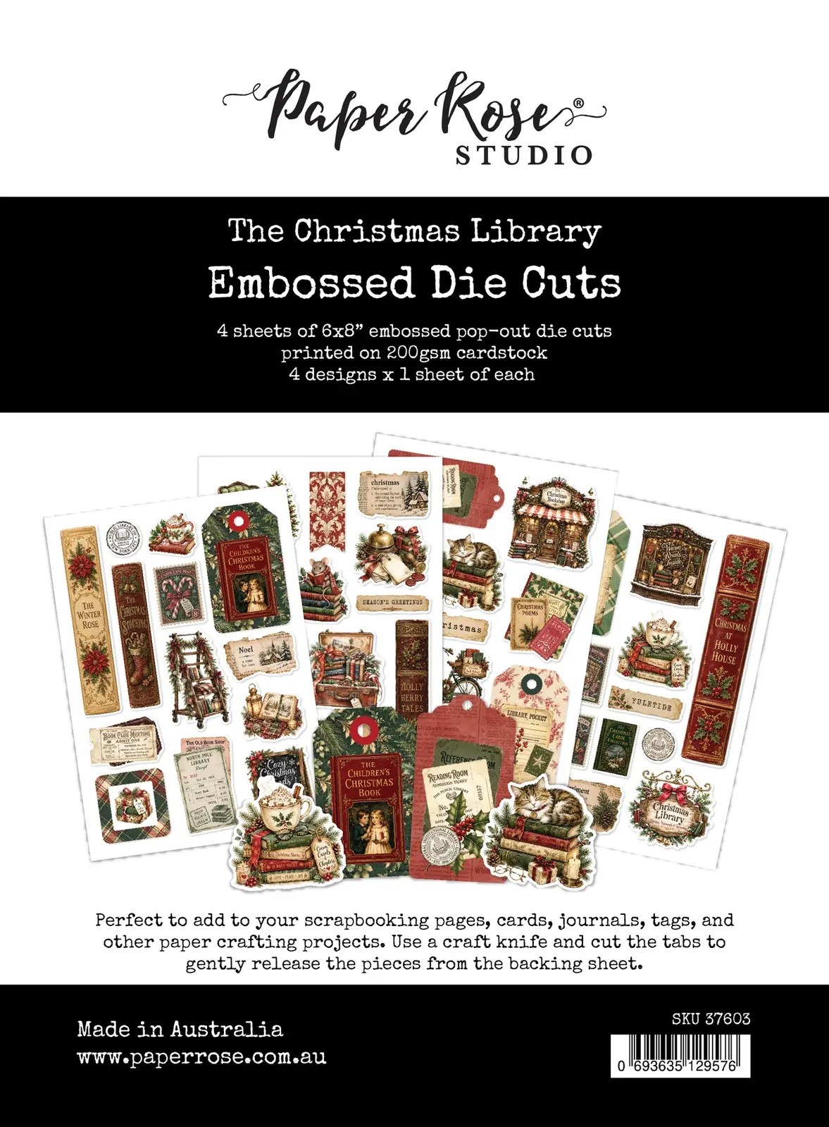 Paper Rose - The Christmas Library Embossed Die Cuts