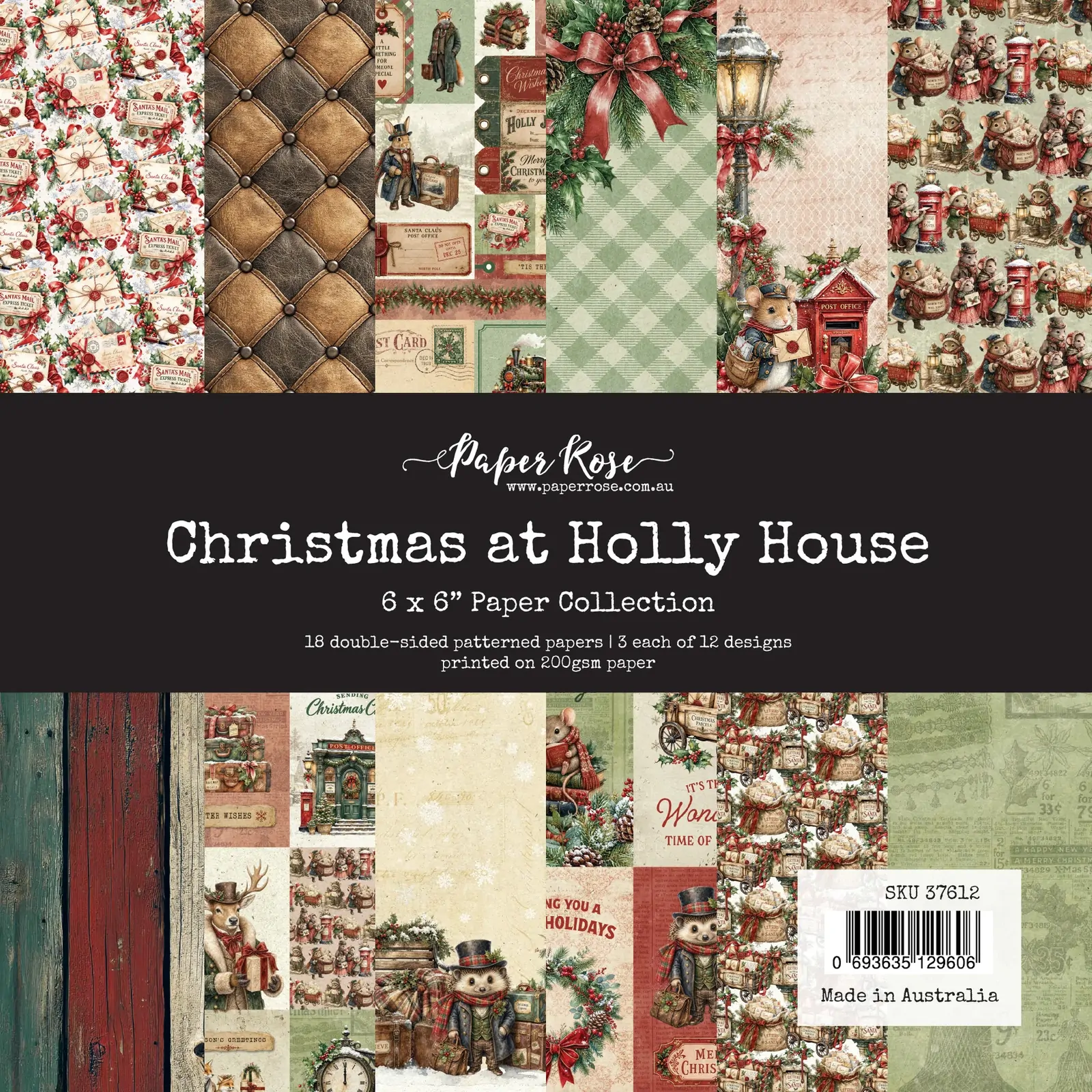 Paper Rose - Christmas at Holly House 6" x 6" Paper Collection