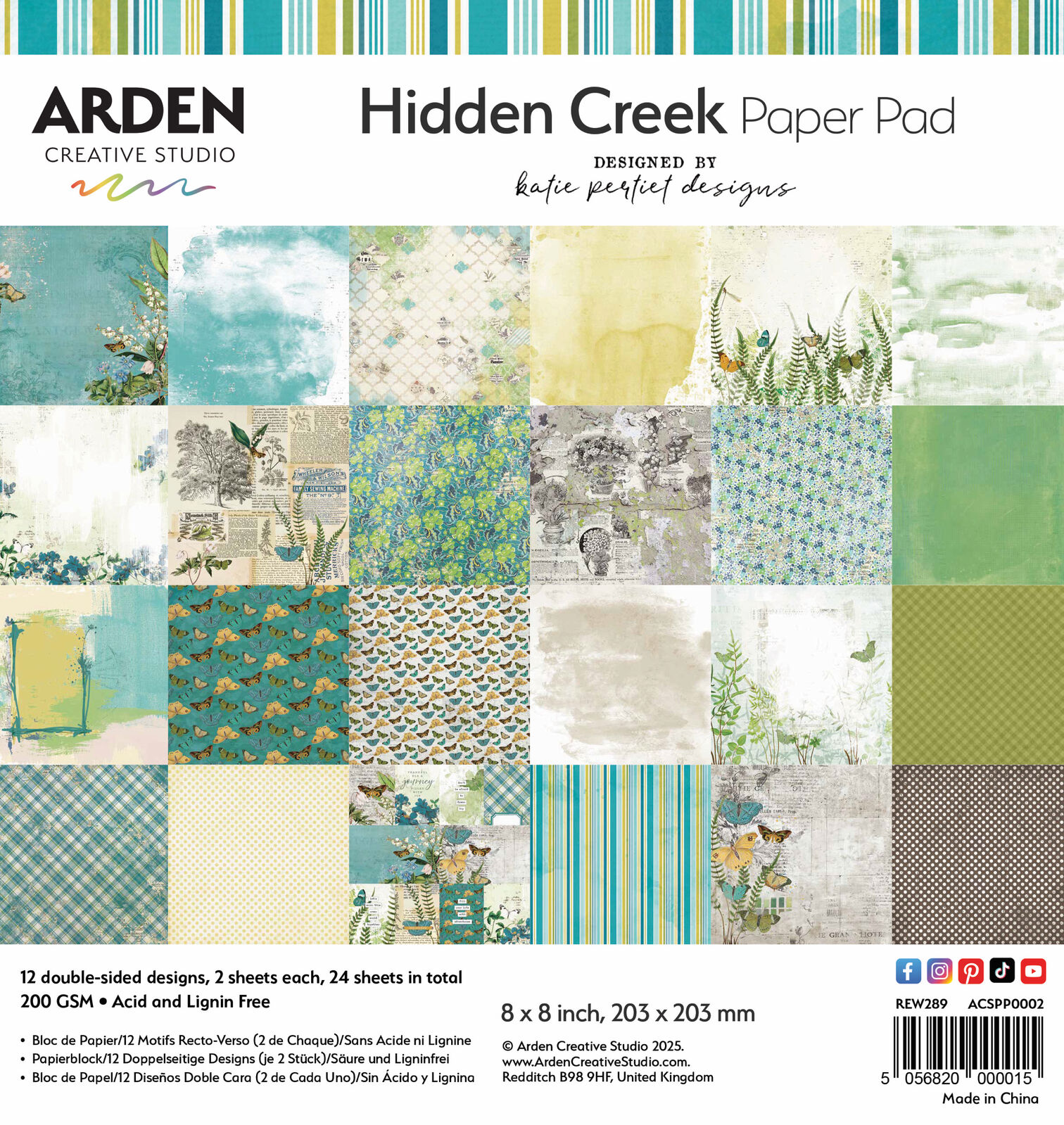 Arden Creative 8 x 8 Paper Pad - Hidden Creek